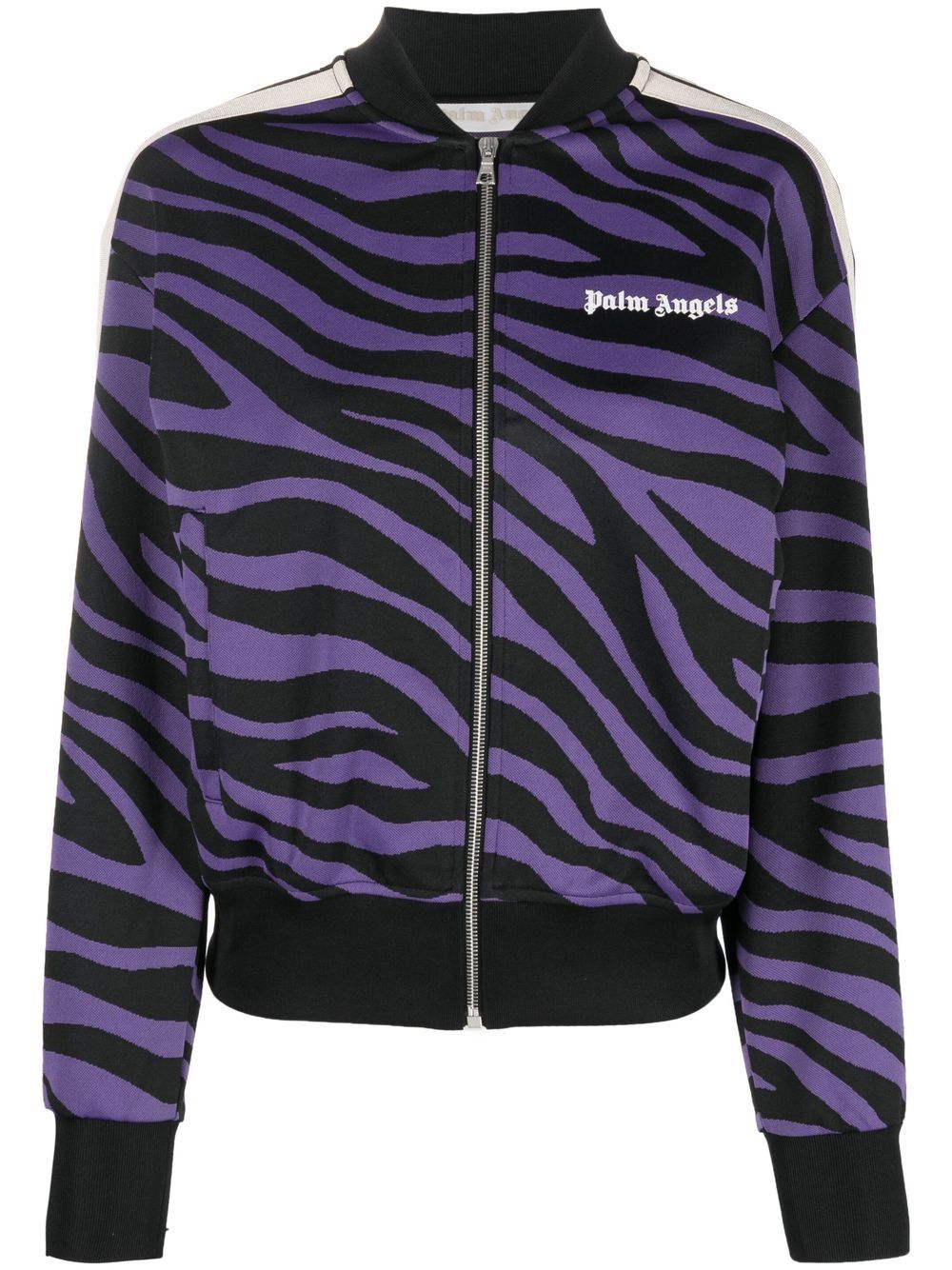 logo-print track jacket in black - Palm Angels® Official