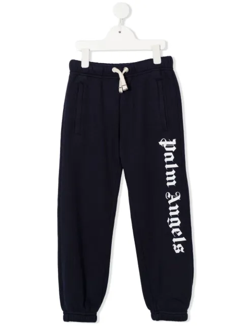 Palm Angels Kids logo-print drawstring track pants