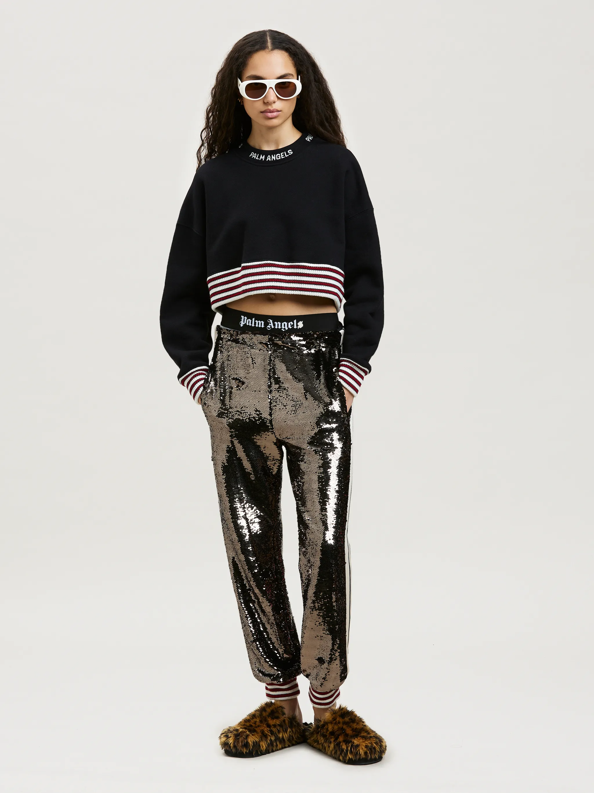 LOGO RIB CROPPED SWEATSHIRT