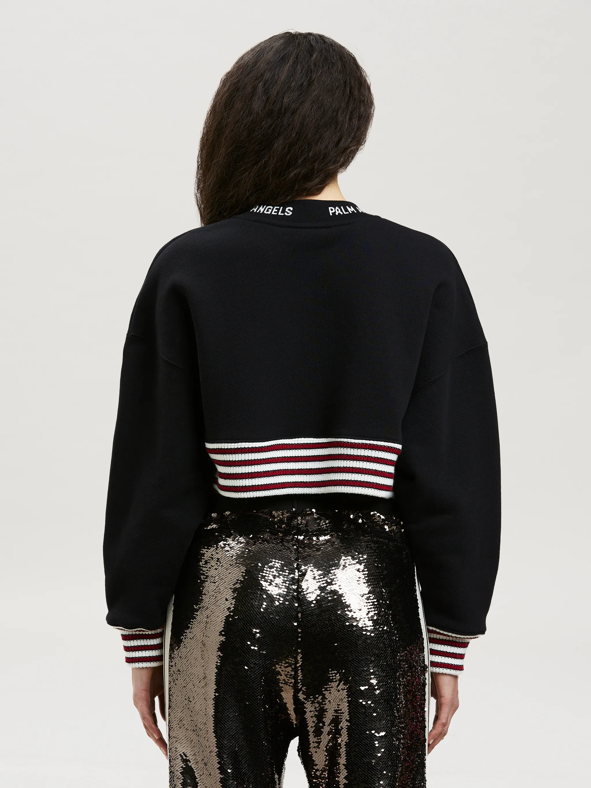 LOGO RIB CROPPED SWEATSHIRT