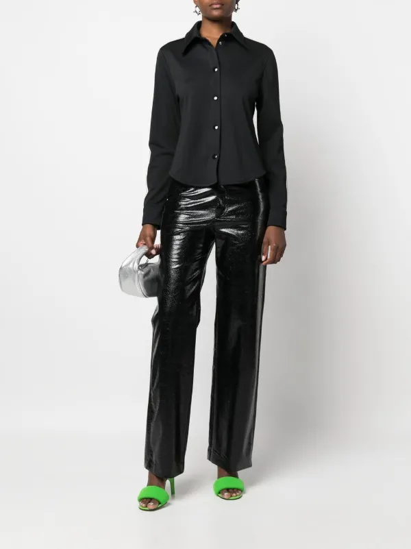 palm angels leather dress Palm Angels Burning Perfecto Leather Bomber Jacket MOTORCYCLE $3590 BLACK  Eu52