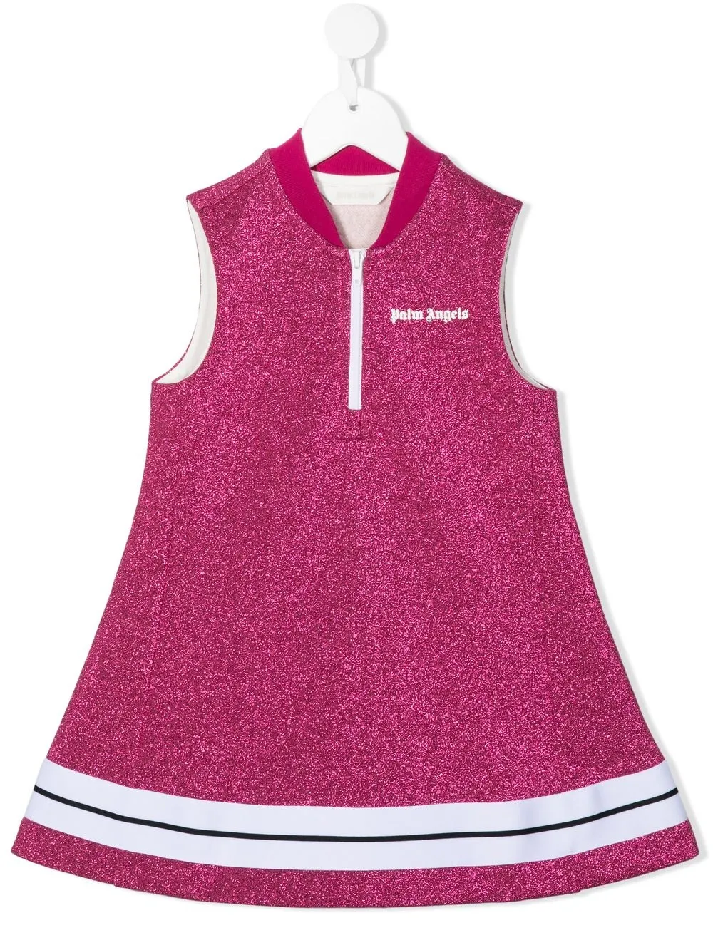 

Palm Angels Kids lurex-detail half-zip dress - Pink