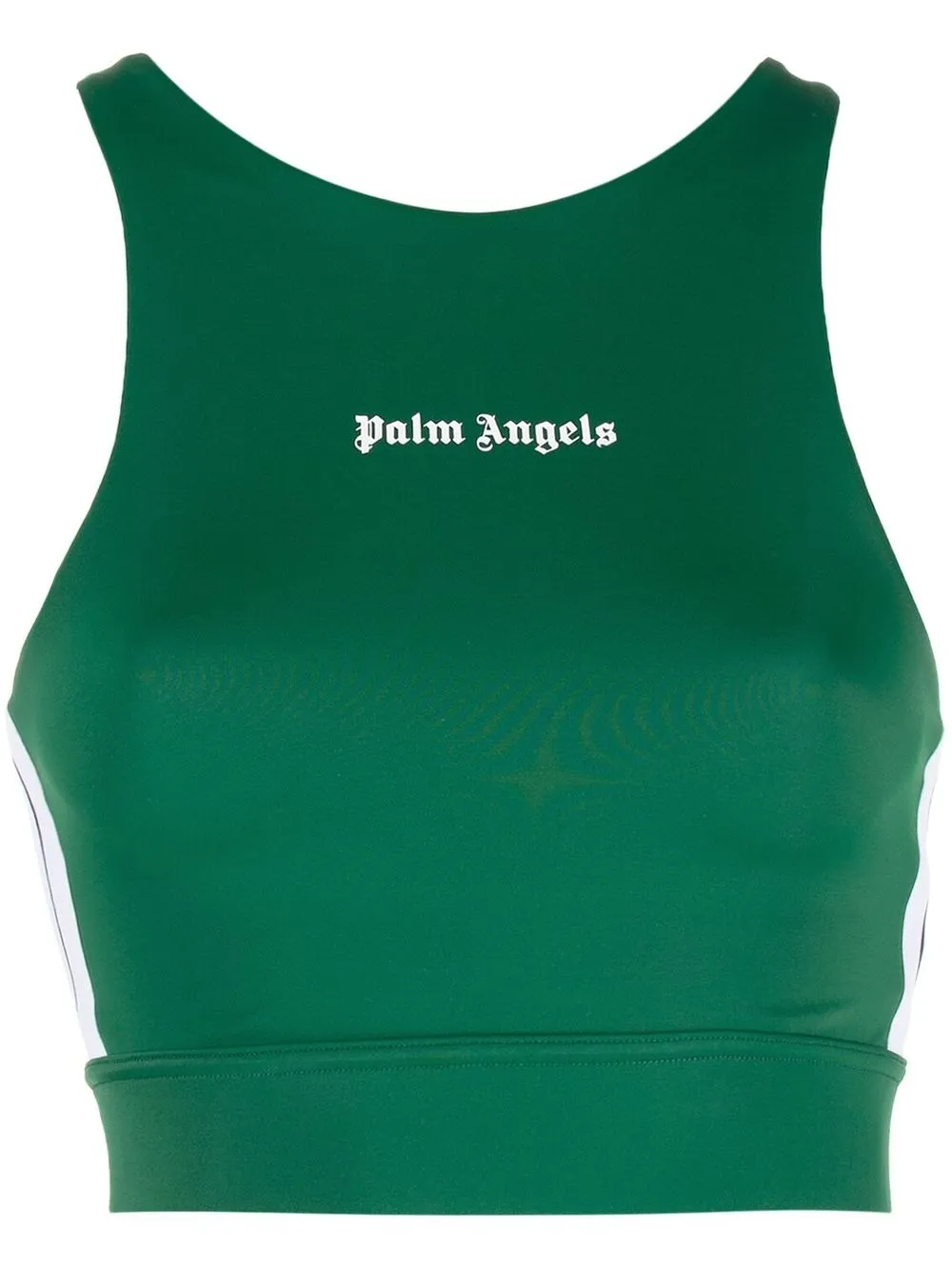 

Palm Angels side-stripe logo-print top - Green