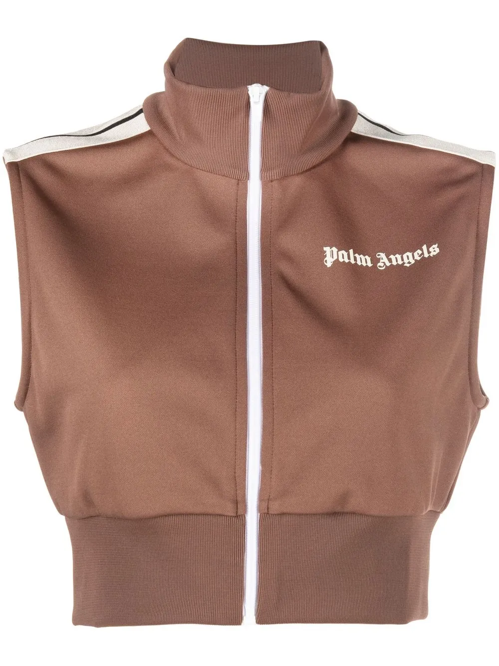 

Palm Angels chaleco corto con logo estampado - 6001 BROWN WHITE