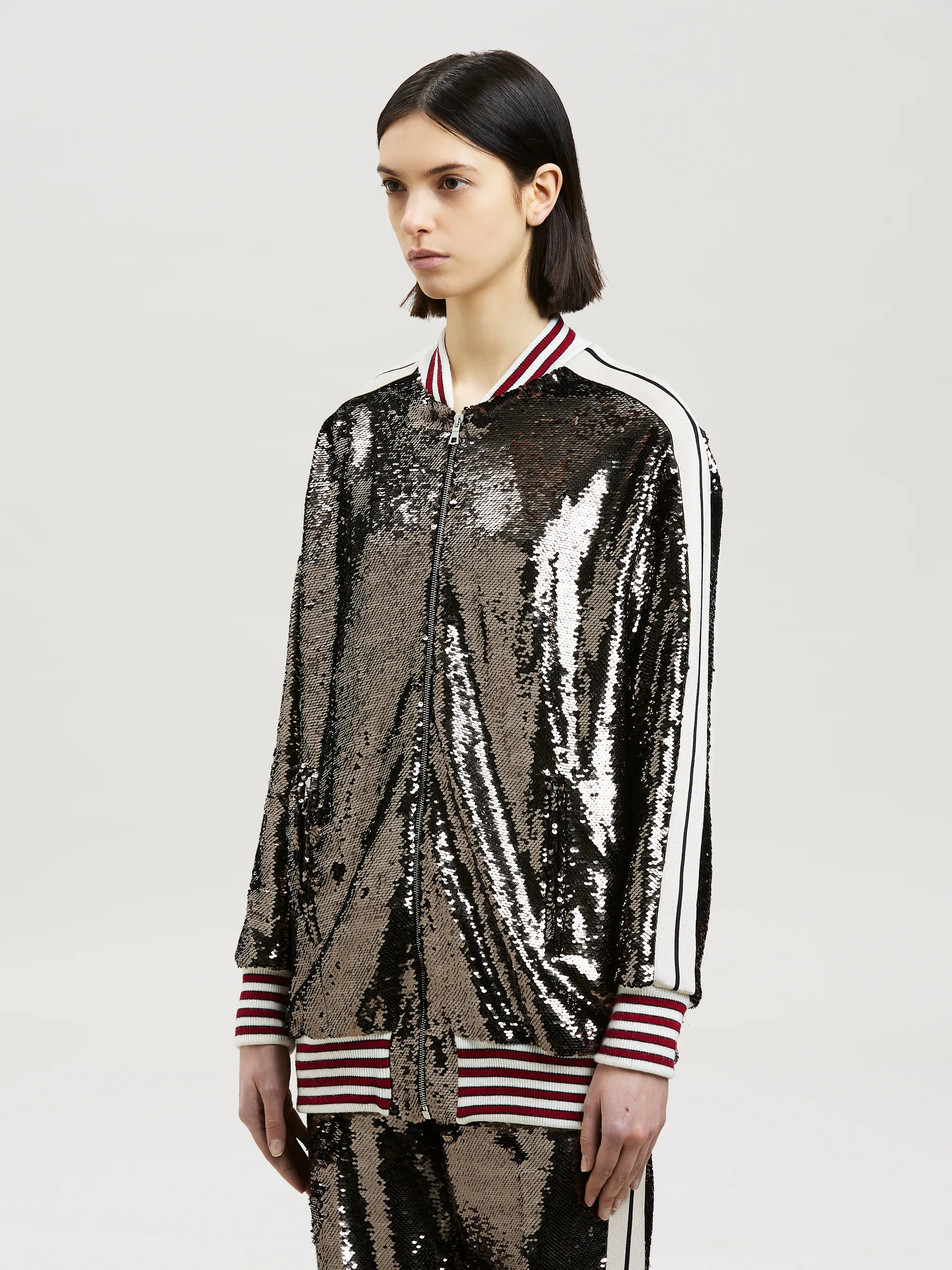 SEQUINS LONG TRACK JACKET