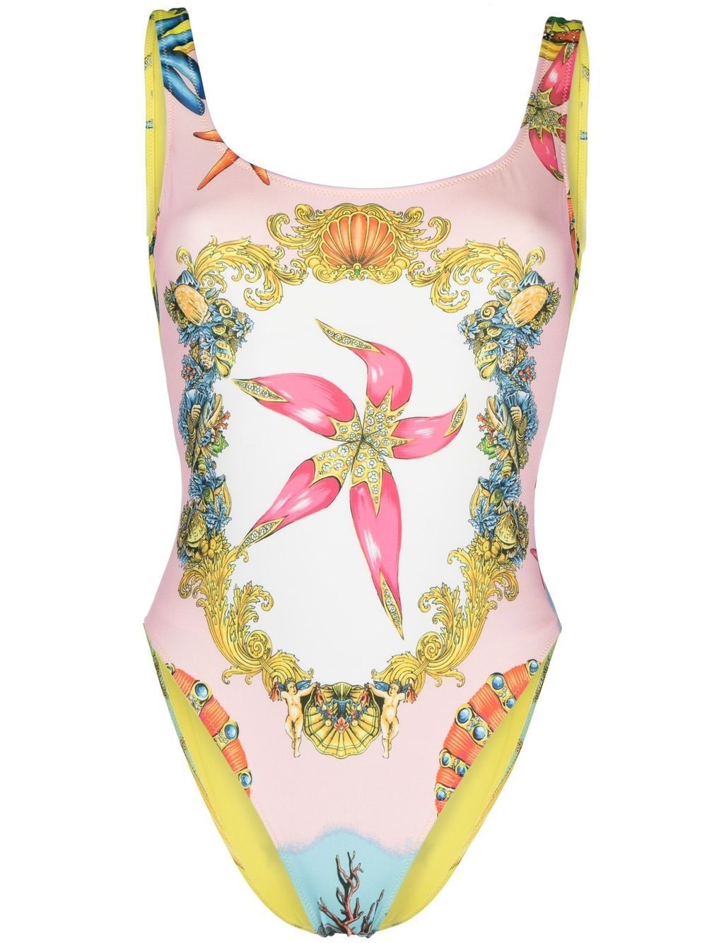 

Versace traje de baño con estampado gráfico - Amarillo