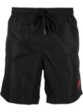 Moncler Spider Man logo-patch swim shorts - Black