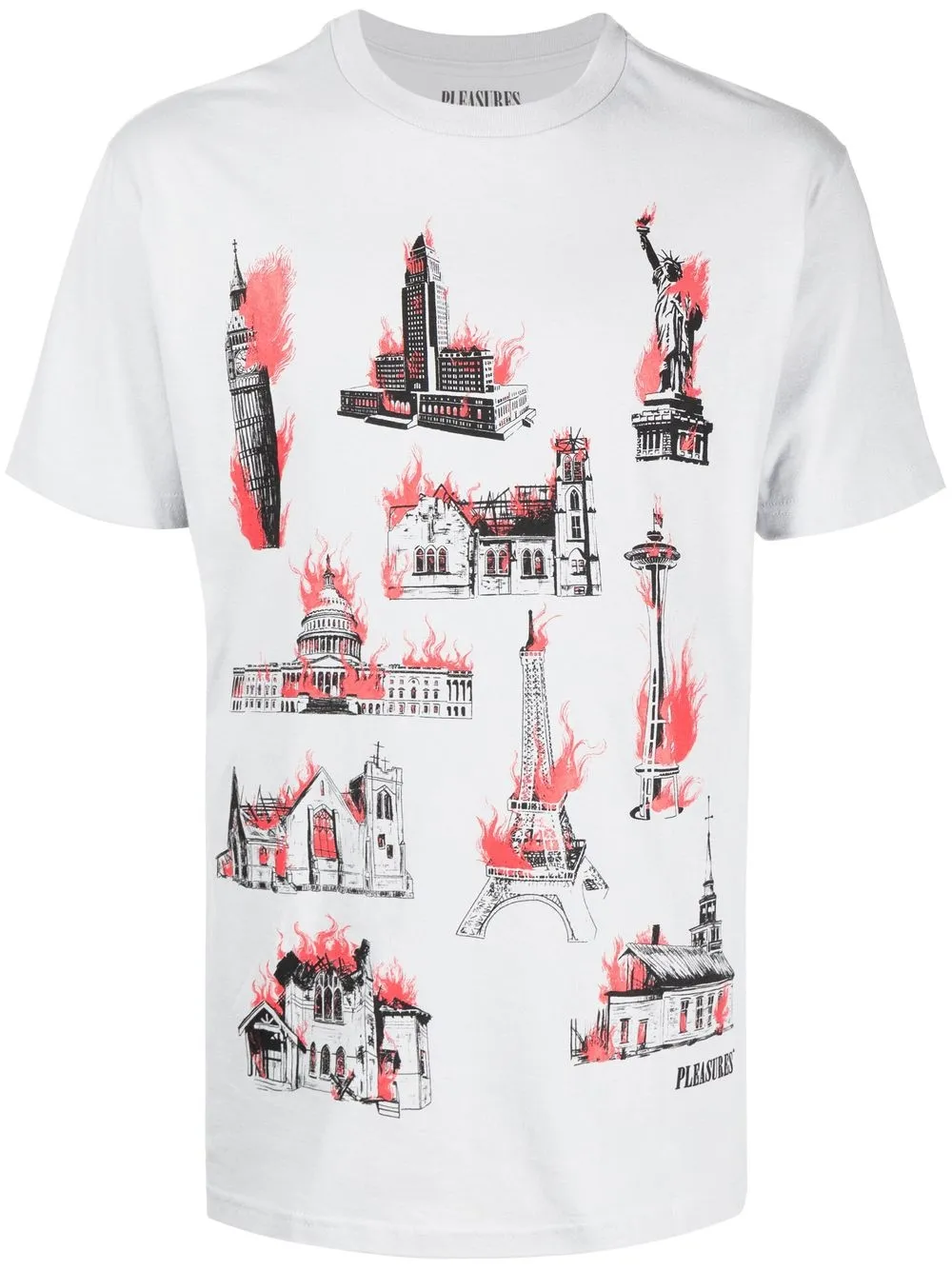 

Pleasures monument-print cotton T-shirt - Grey