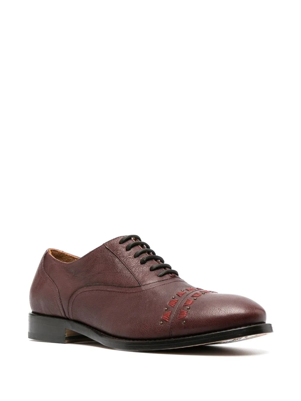 Etro Embroidered Leather Oxford Shoes