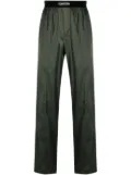 TOM FORD logo-waist silk pyjama trousers - Green