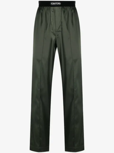 TOM FORD logo-waist silk pyjama trousers
