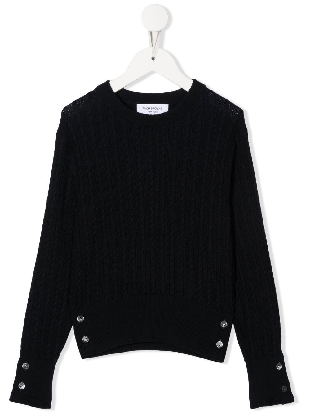 Image 1 of Thom Browne Kids cable-knit long-sleeved pullover