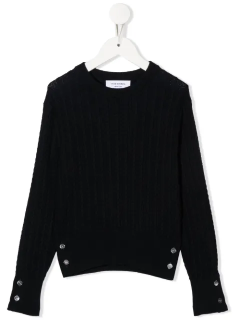 Thom Browne Kids suéter tejido de ochos