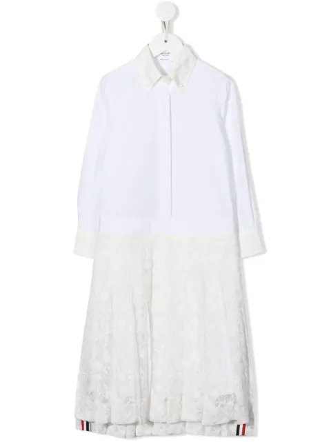 Thom Browne Kids lace-detail shirt dress