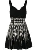 Alexander McQueen two-tone zig-zag print dress - Black