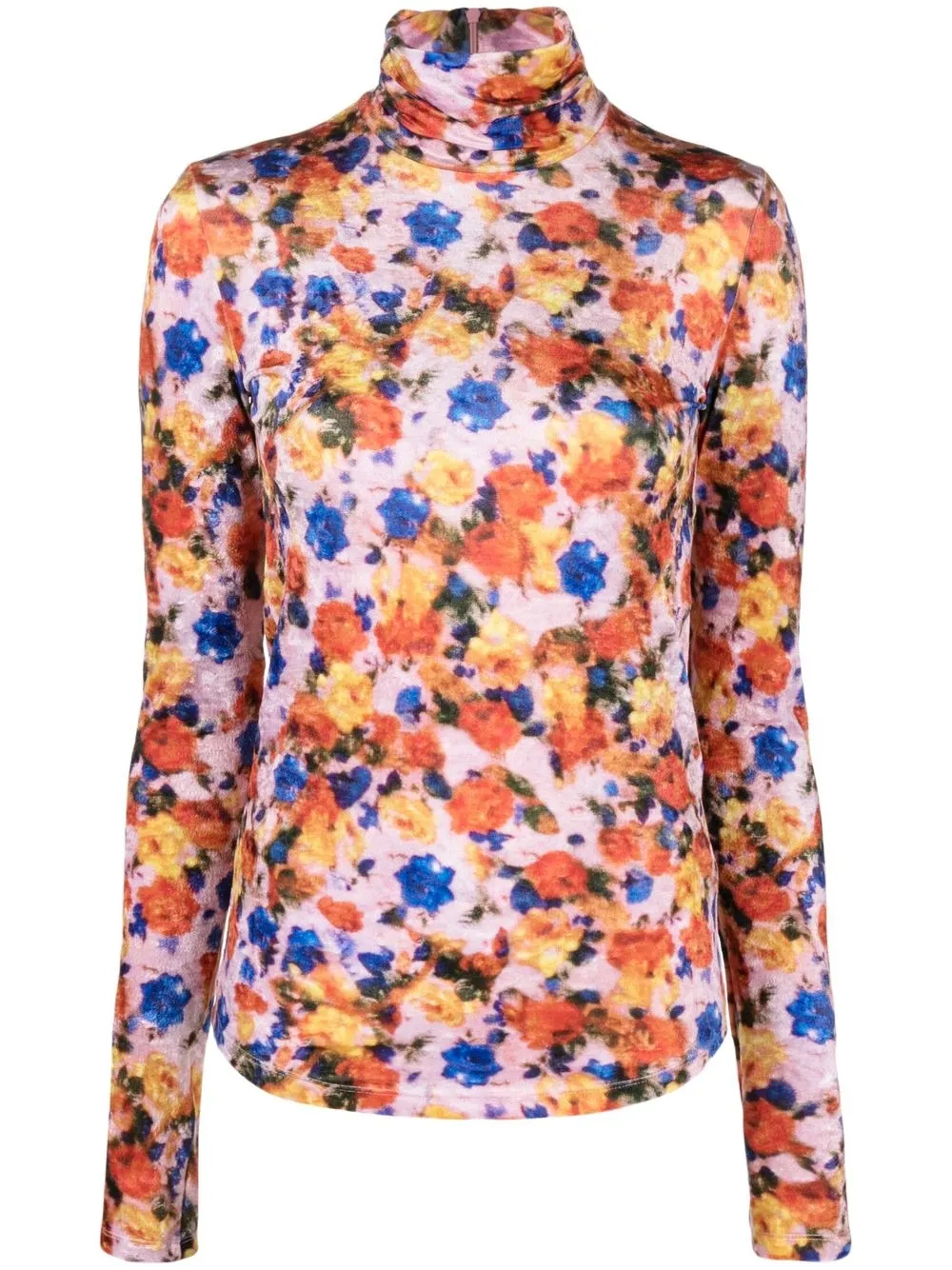 

Isabel Marant Giloyela floral turtle neck top - Orange