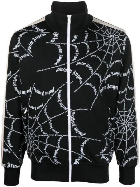 Palm Angels logo-print zipped sweatshirt
