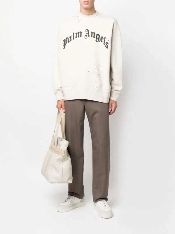 Palm Angels logo-print distressed-finish Sweatshirt