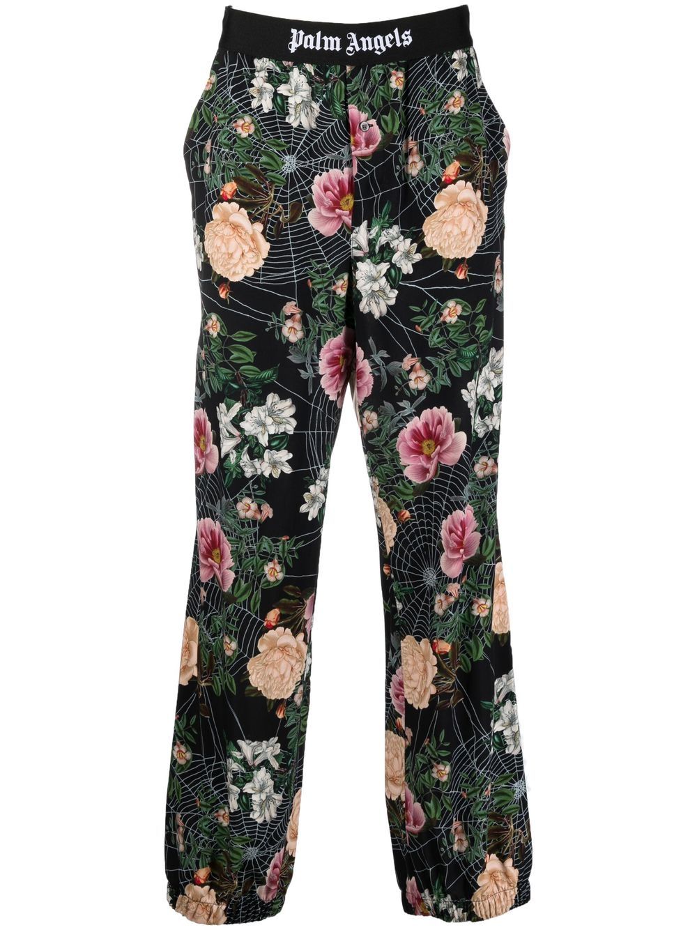 Palm Angels floral-print logo-waistband Trousers - Farfetch
