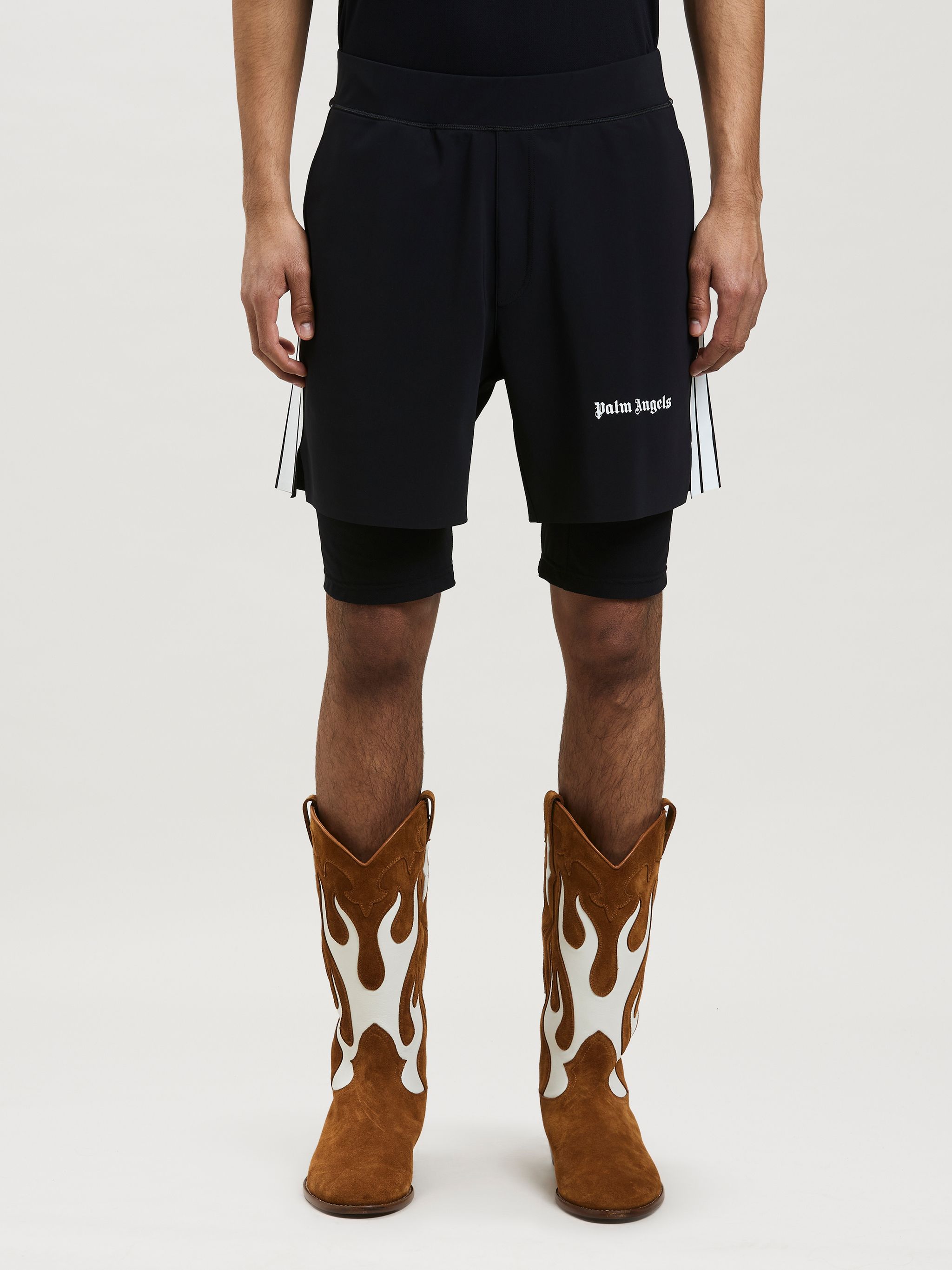performance training shorts in black Palm Angels® Official