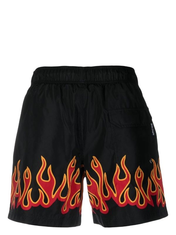 Palm Angels Graffiti Flames logo-print Shorts - Farfetch