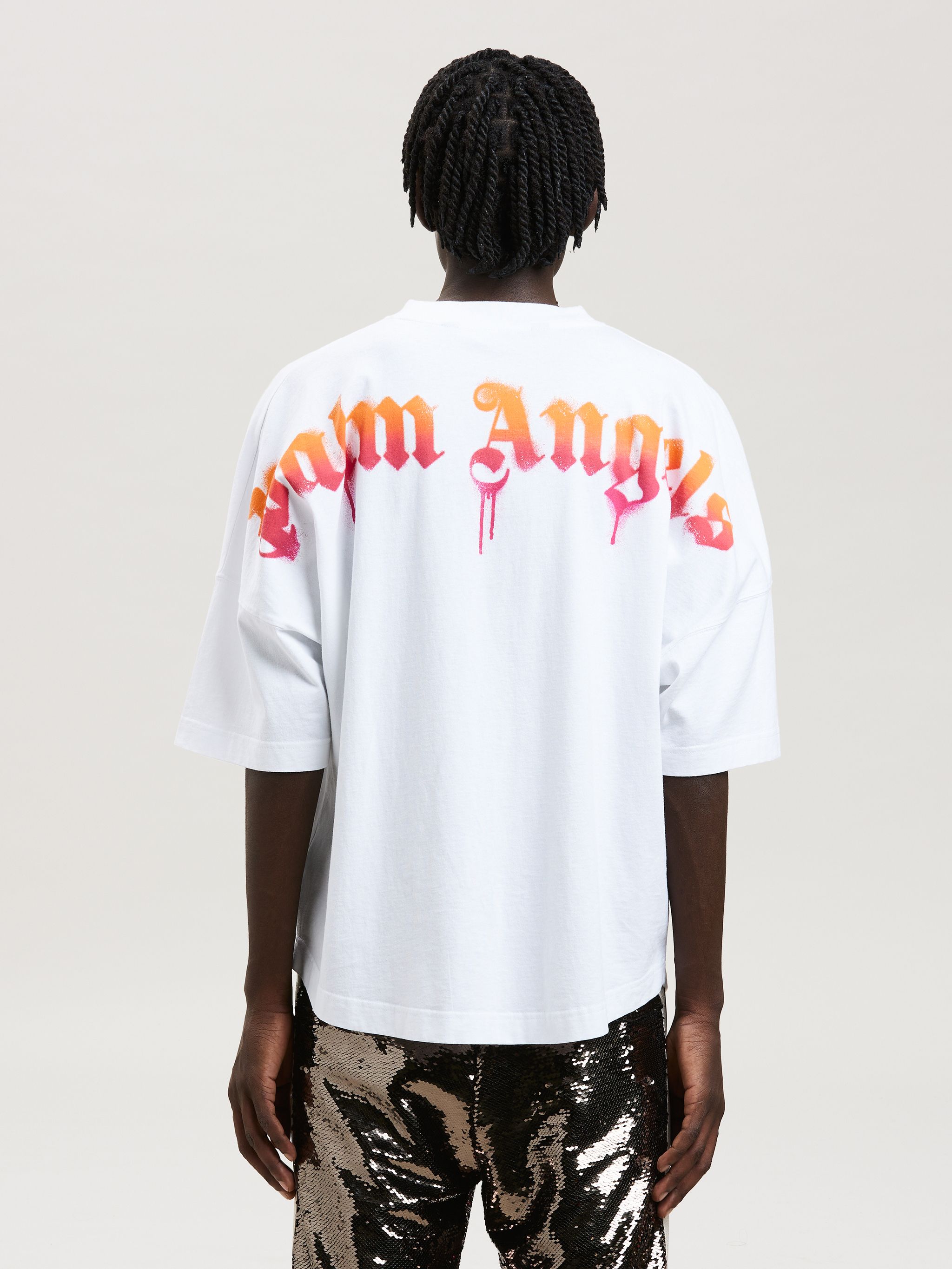 SPRAYED PALM LOGO OVER TEE in white - Palm Angels® Official