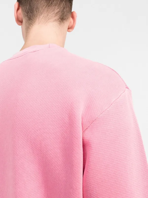 Palm Angels logo-print Cotton Sweatshirt | Pink | FARFETCH