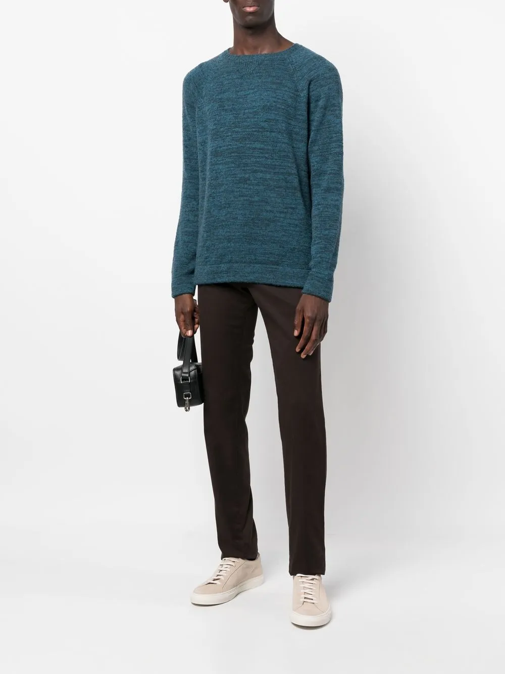 Zanone Crew Neck Marl Jumper Farfetch