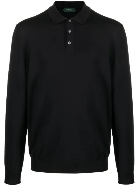 Zanone virgin wool blend polo shirt