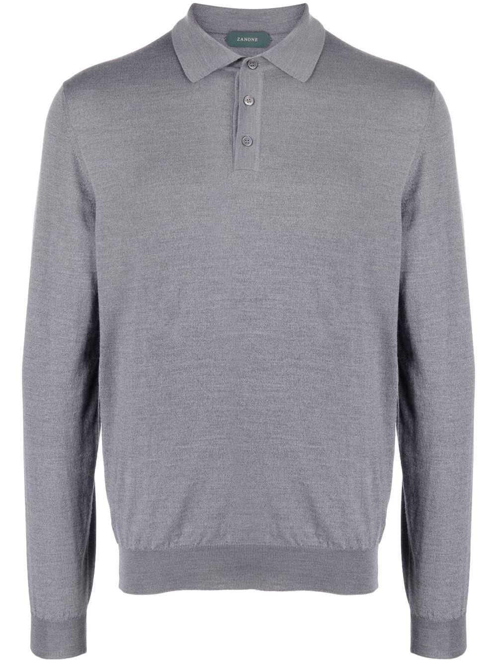 Zanone virgin wool blend polo shirt - Grey
