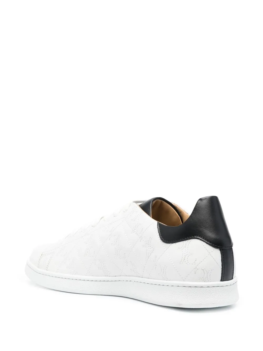 Shop Billionaire Quilted Leather Low-top Sneakers In White