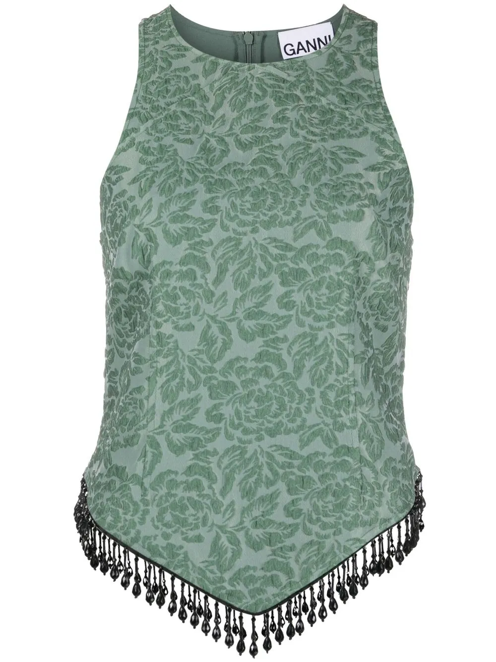 

GANNI floral-jacquard sleeveless top - Green