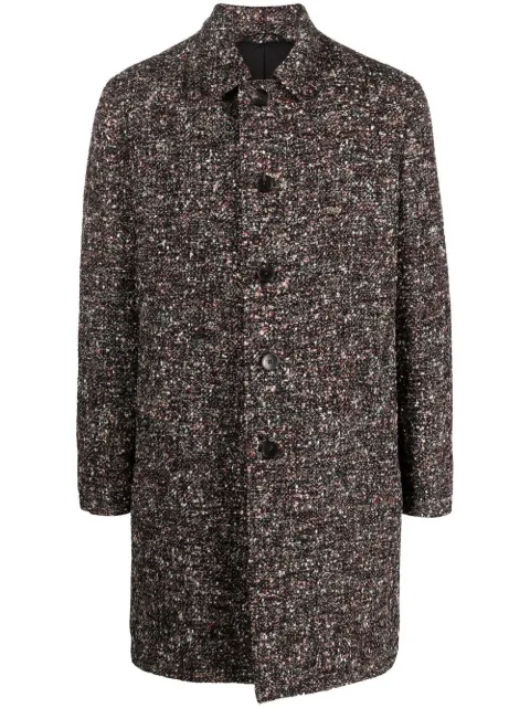 button-up tweed coat