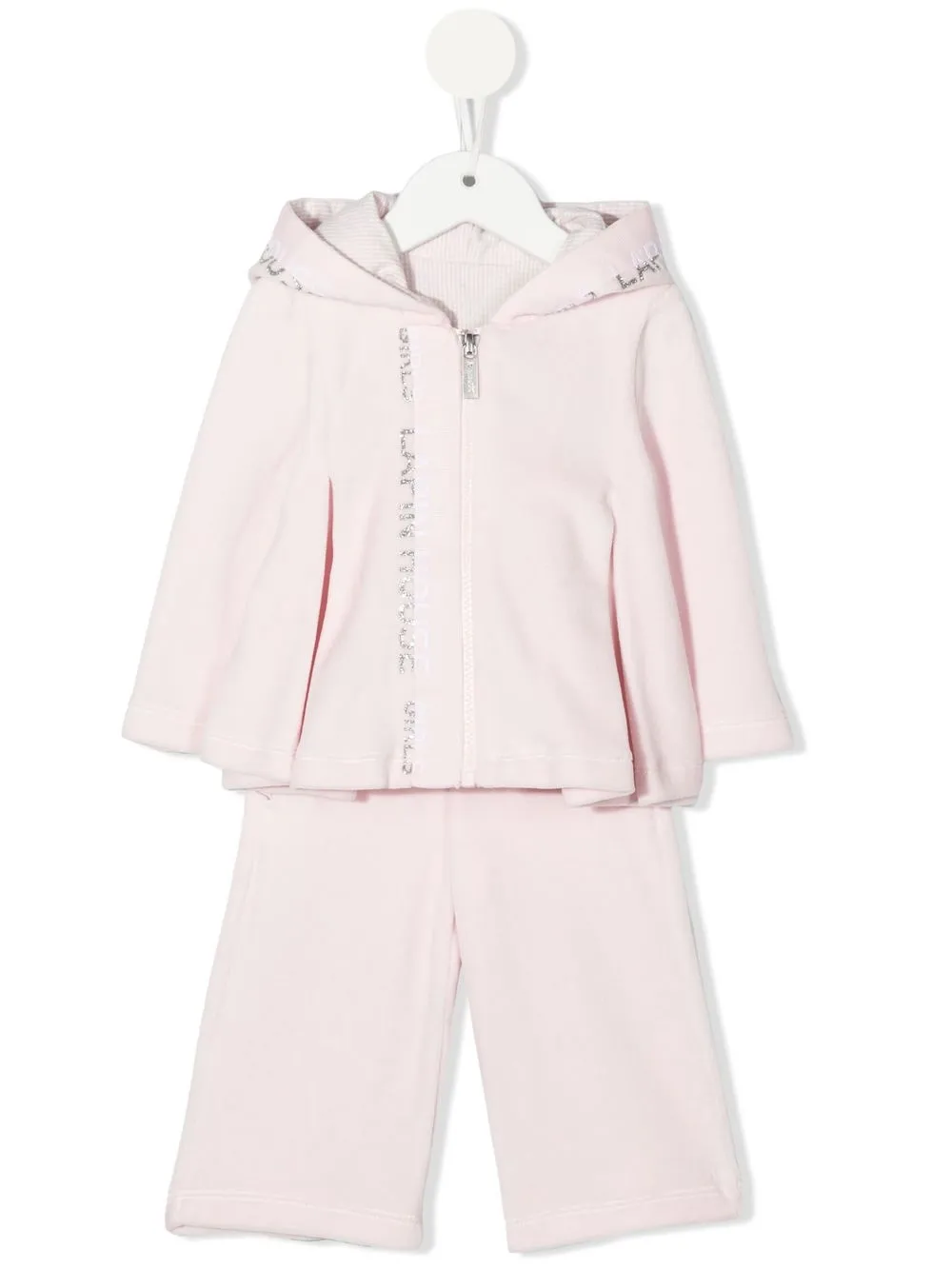 

Lapin House logo-print hooded tracksuit set - Pink