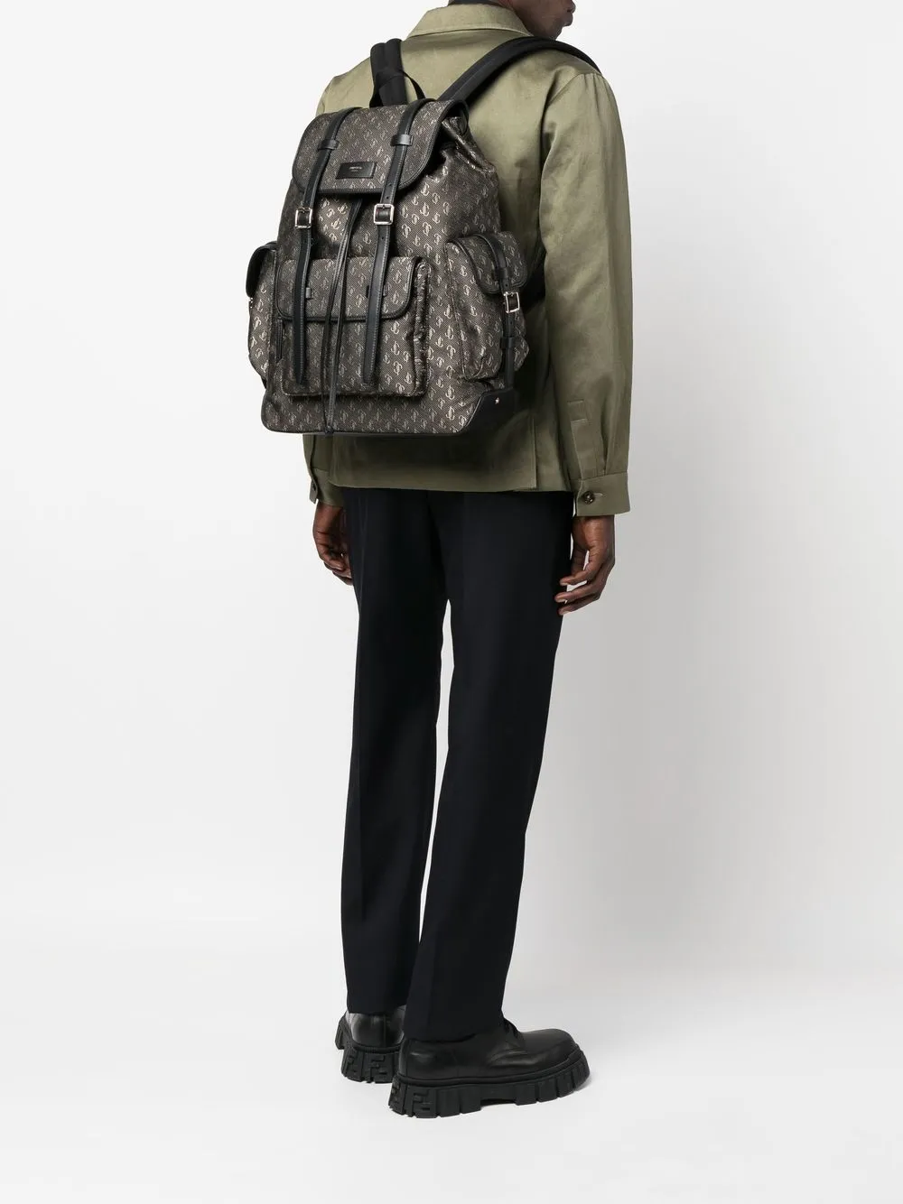 Image 2 of Jimmy Choo monogram-pattern backpack
