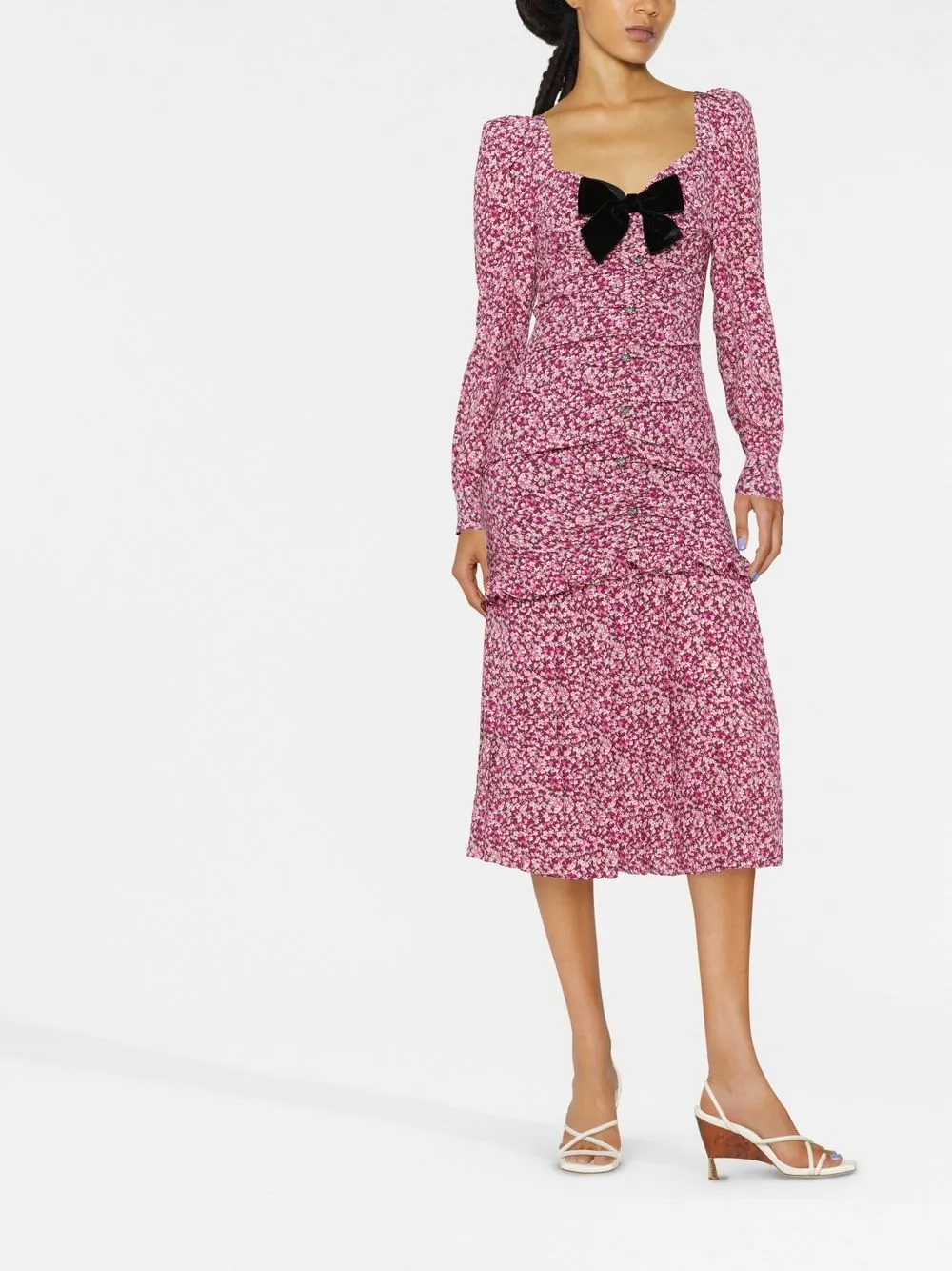 Alessandra Rich Jurk met strikdetail - Paars