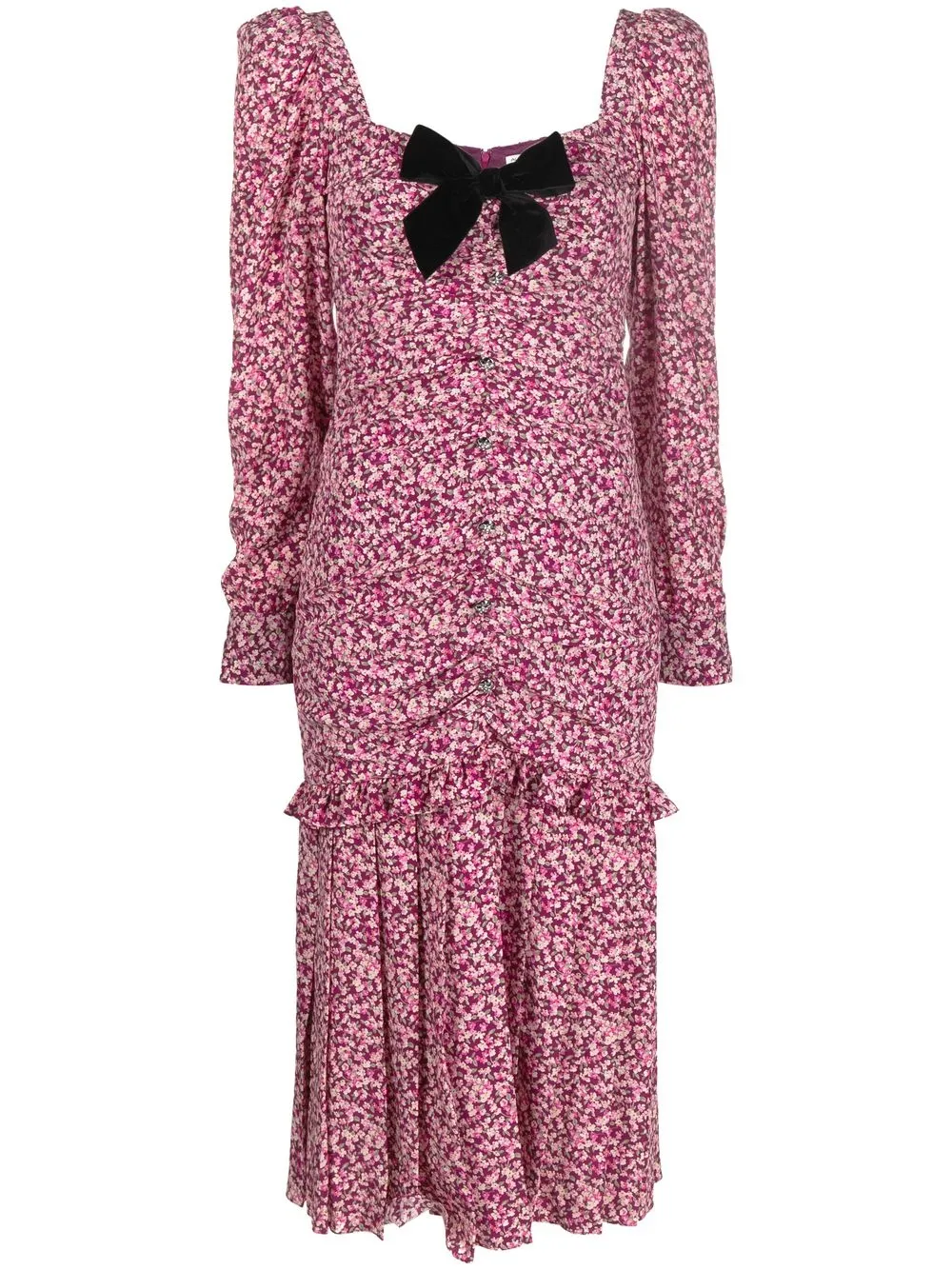 

Alessandra Rich bow-detail floral-print dress - Purple