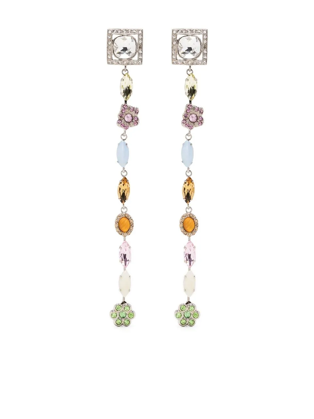 

Alessandra Rich applique-detail drop earrings - Silver
