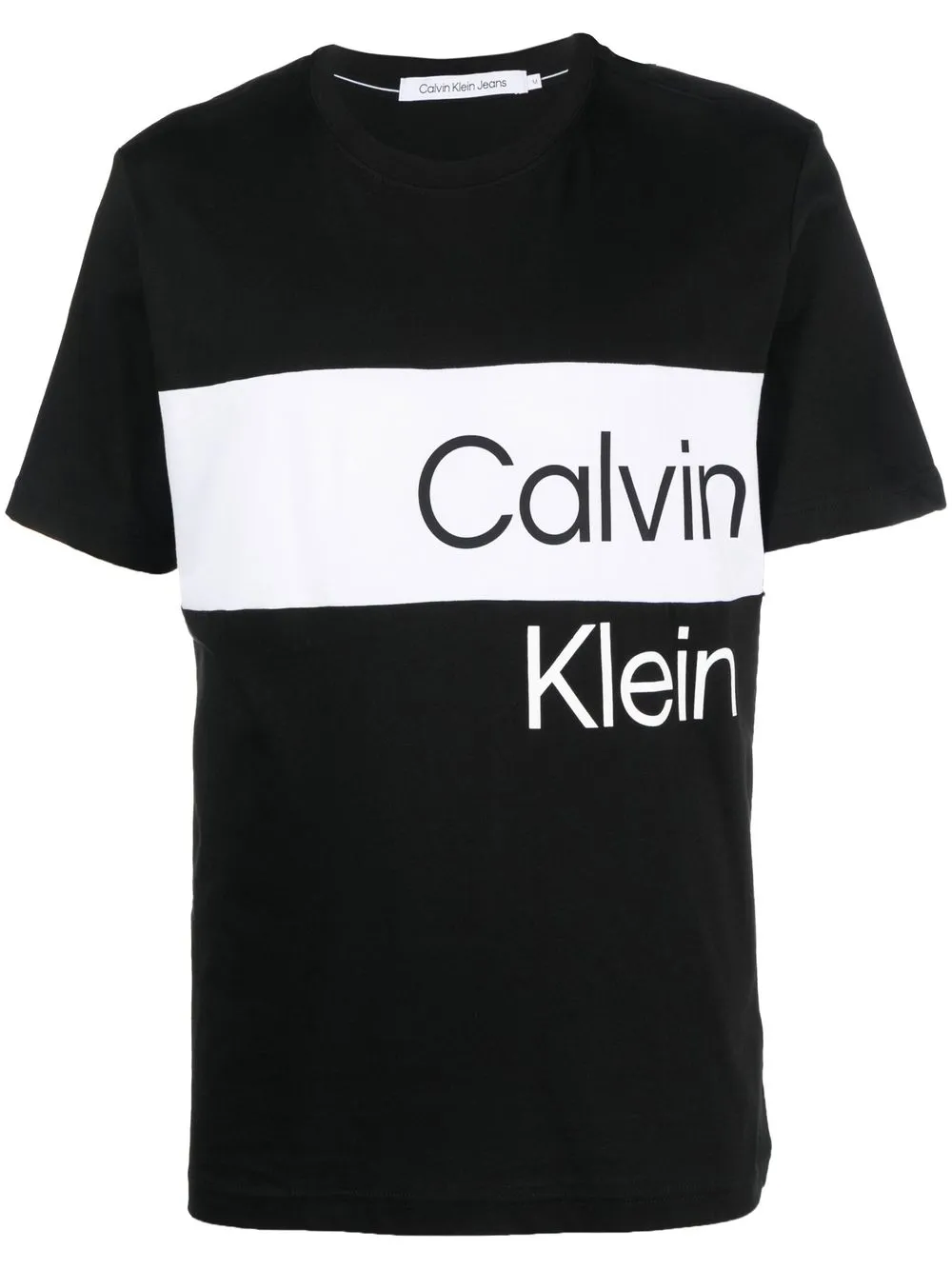 

Calvin Klein Jeans logo-print colour-block T-shirt - Black