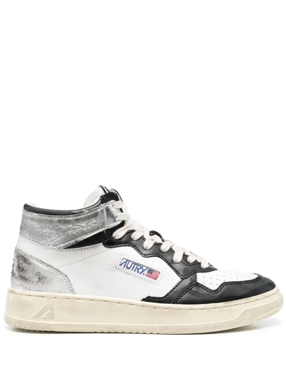 

Autry distressed high-top sneakers - White