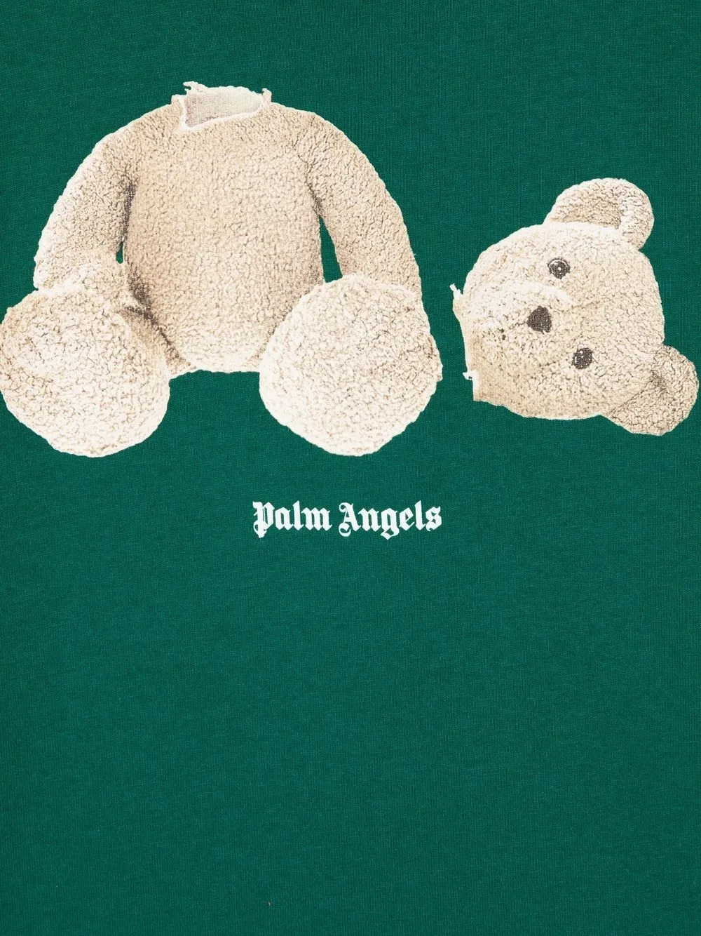  Palm Angels Kids T Shirt Mit Teddybär Print   Grün 