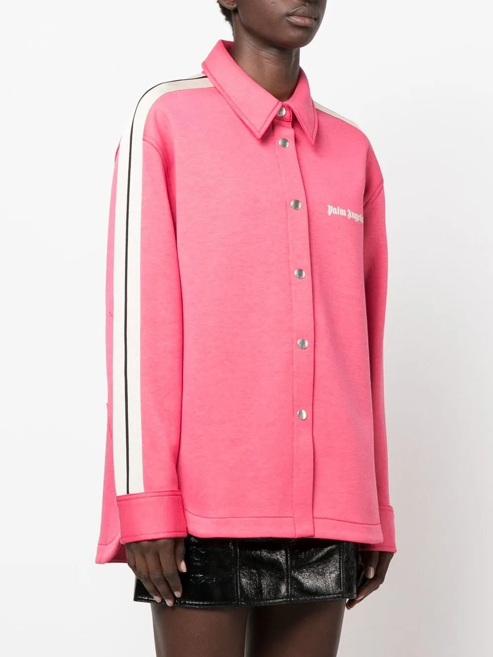  Palm Angels Logo-print Striped Shirt - Pink 