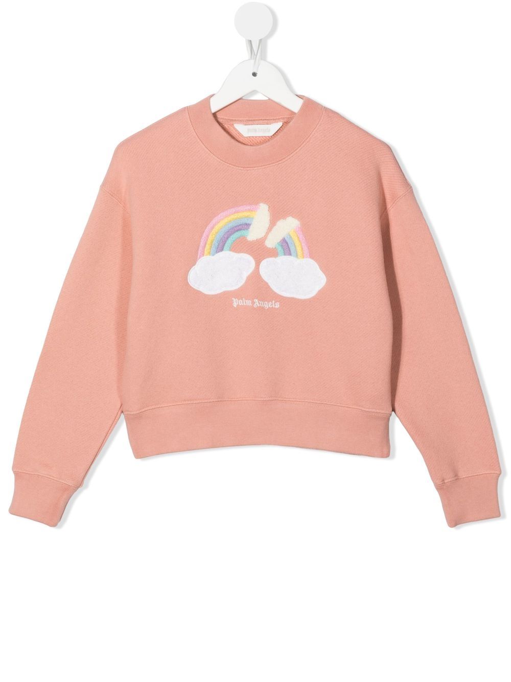 Palm Angels Kids rainbow-print cotton jumper - Pink