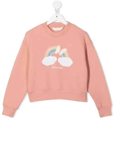 Palm Angels Kids rainbow-print cotton jumper