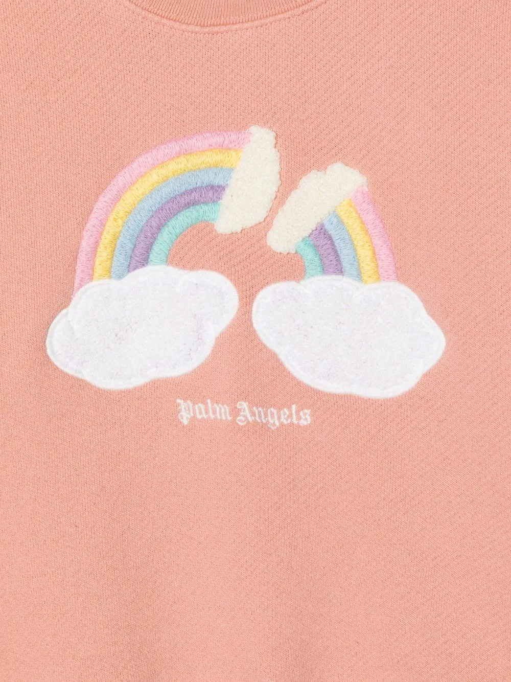  Palm Angels Kids Pullover Mit Regenbogen Print   Rosa 