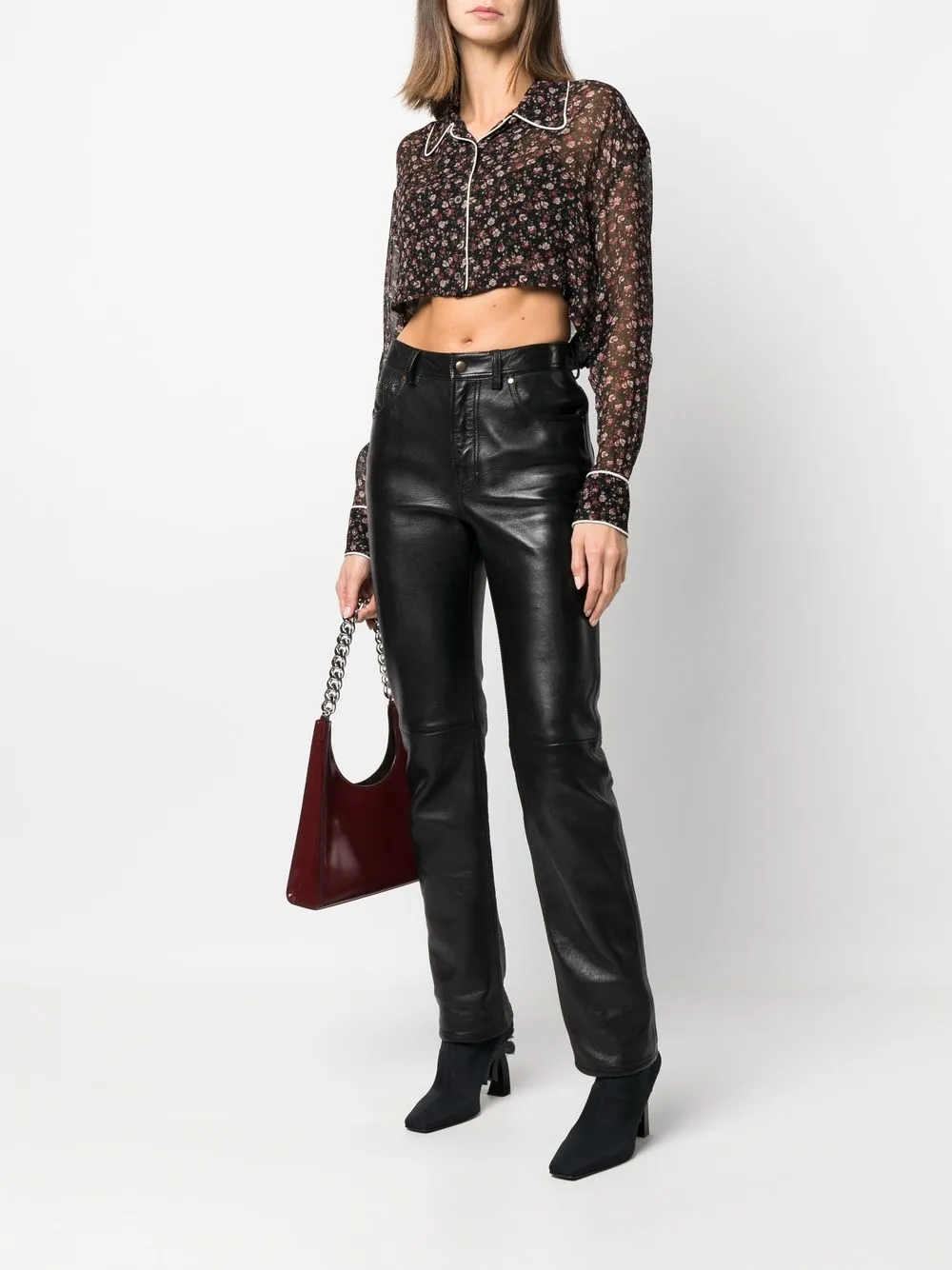 Palm Angels Doorzichtige blouse - Zwart