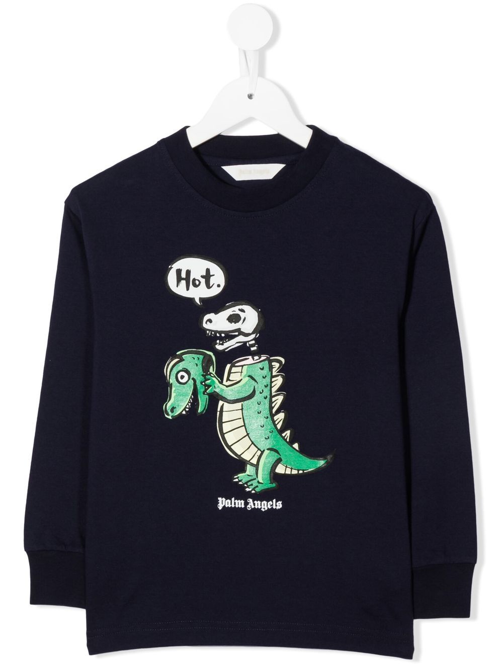 Palm Angels Kids crocodile-print long-sleeved T-shirt - Blue