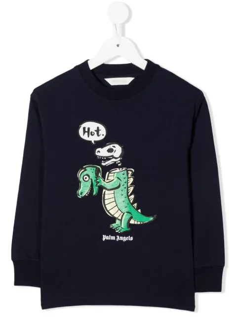 Palm Angels Kids crocodile-print long-sleeved T-shirt