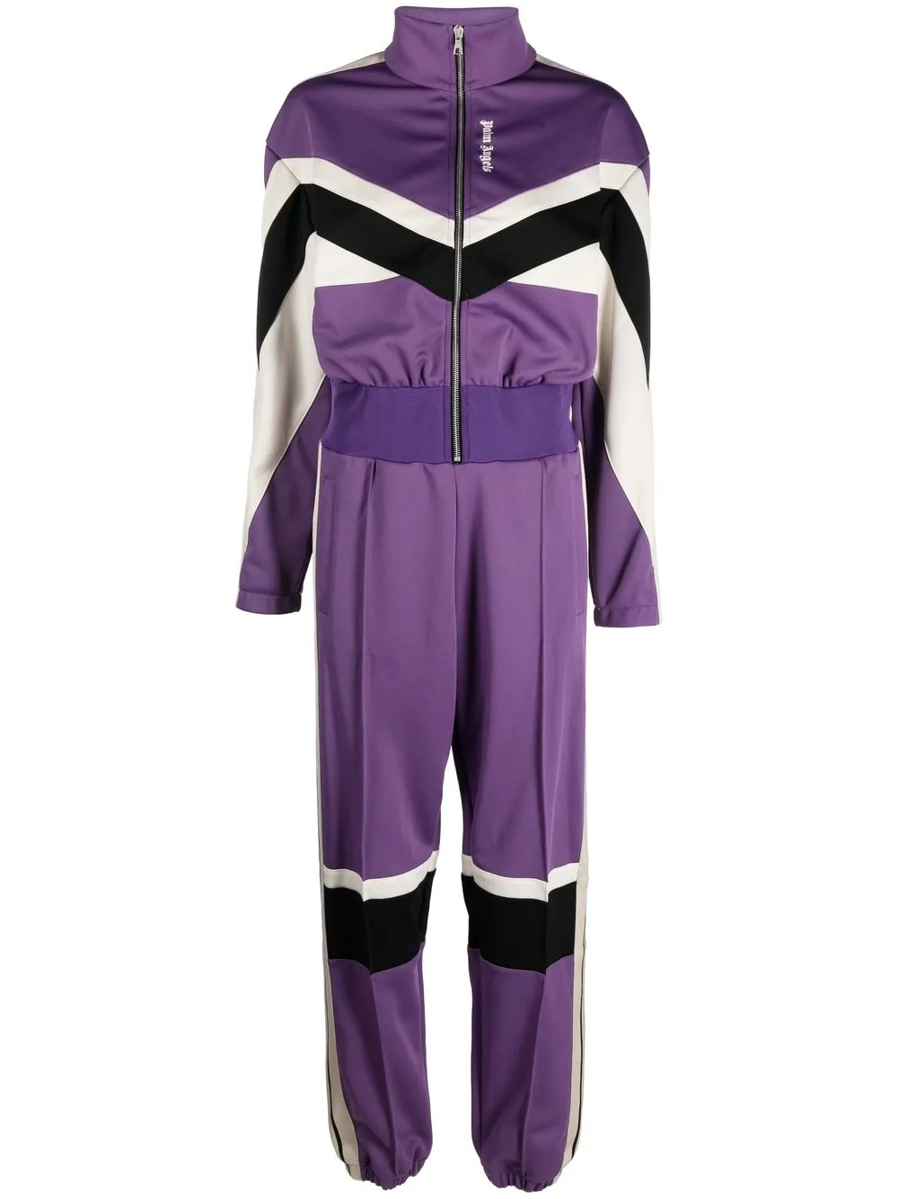 

Palm Angels colour-block track jumpsuit - Purple