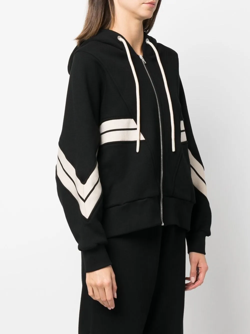 

Palm Angels zipped drawstring hoodie - Black